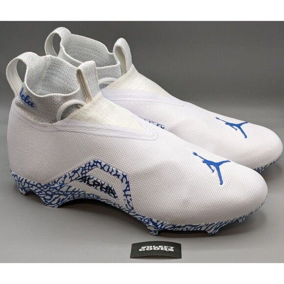 Nike Air Jordan Alpha Menace Pro 3 UCLA PE Football Cleats DH3369-106 Sz 14 Rare main image 6